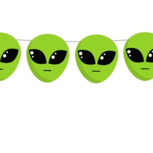Alien Garland, Alien Banner, Alien Party Supplies, Alien Head Party Decorations, Alien Birthday, Alien Party, Alien Decoration, Photo Prop