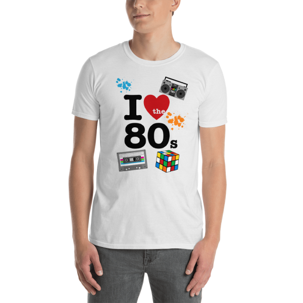 I Love The 80's Shirt, 80's T shirt, 80's T-shirt, 80's Clothing, Short-Sleeve ADULT Unisex T-Shirt - Image 2