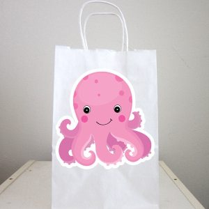 Octopus Goody Bags, Octopus Favor Bags, Octopus Party Bags, Under the Sea Goody Bags, Under the Sea Favor Bags, Pink Octopus, Girl Octopus