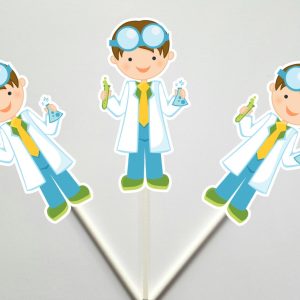 Mad Scientist Cupcake Toppers, Mad Scientist Birthday, Science Boys Cupcake Toppers