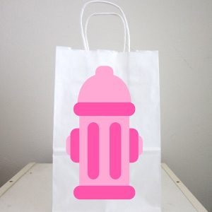 Fire Hydrant Goody Bags, Firetruck Goody Bags, Firetruck Favor Bags, Fireman Birthday Goody Bags, Firefighter Goody Bags, Pink Fire Hydrant