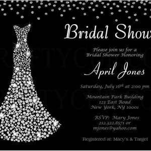 Bridal Shower Invitation, Diamond Bridal Shower Invitation, Diamond Wedding, Bling Wedding, Bling Bridal Shower Invite, Black and Silver