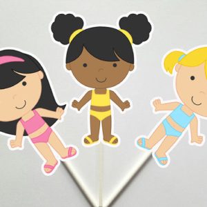 Pool Party Cupcake Toppers, Swimming Cupcake Toppers, Swim Party Cupcake Toppers, Swim Birthday Cupcake Toppers, Beach Party Cupcake Toppers