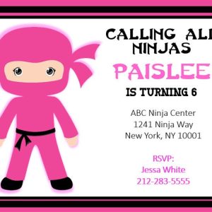 Ninja Birthday Invitation, Girl Ninja Invitation, Girl Ninja Invite, Karate Birthday Invitation - Karate Birthday Invite - Karate Invitation