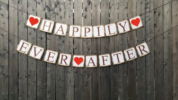 HAPPILY EVER AFTER Banner, Happily Ever After Wedding Signs, Wedding Banner, Rustic Wedding Banner, Photo Prop, Shabby Chic Wedding