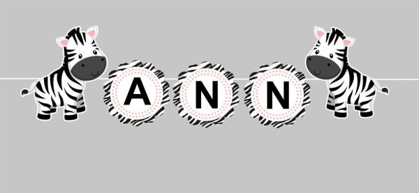Zebra Banner, Zebra Birthday Banner, Zebra Baby Shower Banner, Jungle Banner, Safari Banner, Nursery Decoration
