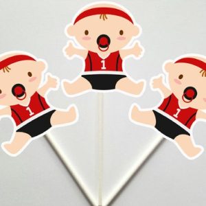 Basketball Baby Shower Cupcake Toppers, Basketball Cupcake Toppers, Basketball Baby Cupcake Toppers