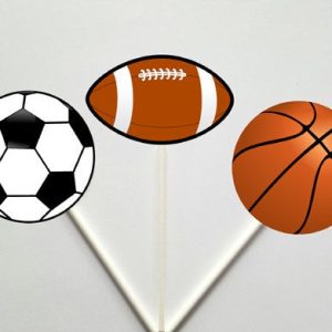 Sports Cupcake Toppers, Soccer Cupcake Toppers, Football Cupcake Toppers, Basketball Cupcake Toppers, Sports Nursery Decoration