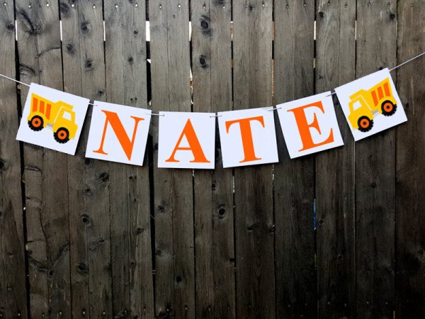 Construction Party Banner, Construction Banner, Construction Garland, Dump Truck Banner, Dump Truck Garland
