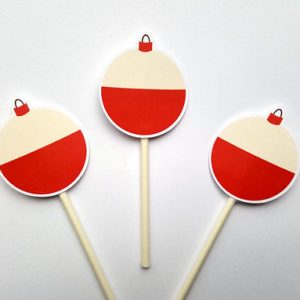 Fishing Cupcake Toppers, Fishing Bobber Cupcake Toppers (410171118P)