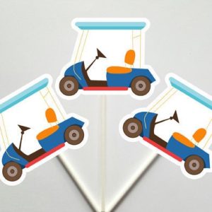 Golf Cupcake Toppers, Golfing Cupcake Toppers, Golf Cart Cupcake Toppers