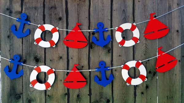 Nautical Garland, Nautical Banner, Nautical Baby Shower, Nautical Birthday, Anchor, Sailboat, Life Saver, Photo Prop, Nautical Decorations