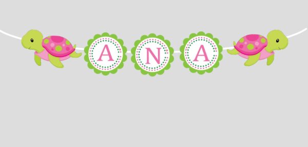 Turtle Banner - Turtle Birthday Banner - Turtle Baby Shower Banner - Girl Turtle