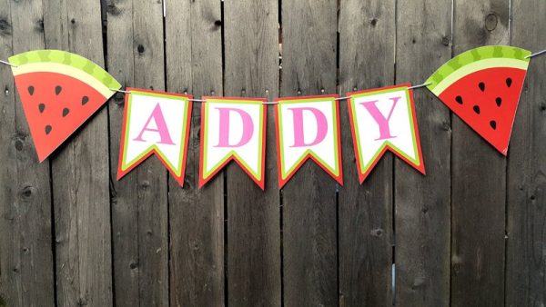 WATERMELON BANNER, Watermelon Birthday, Watermelon Party, First Birthday Banner, Summer Banner, Fruit Banner