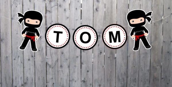 Ninja Banner, Ninja Birthday Banner, Ninja Garland, Ninja Party Banner