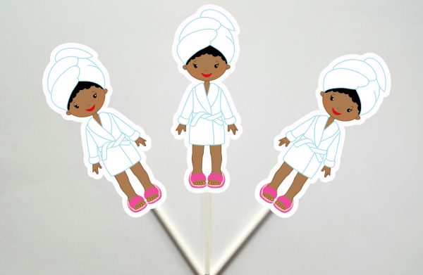 Spa Goody Bag Tags, Spa Party Favor Tags - Spa Favor Tags, African American - Image 3