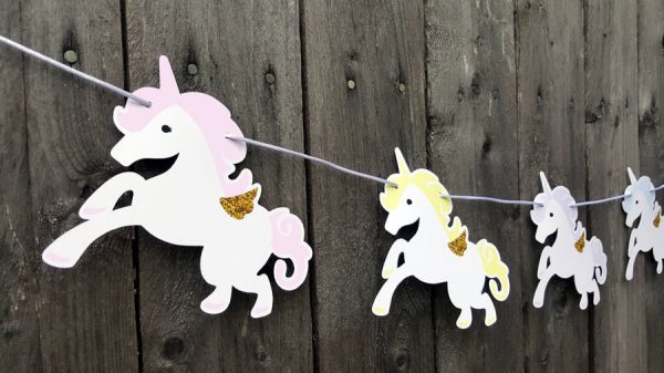 Pastel Unicorn Banner, Unicorn Garland, Unicorn Birthday, Unicorn Party, Unicorn Decoration, Unicorn Photo Prop, Unicorn First Birthday Gold