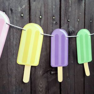 Popsicle Banner, Popsicle Garland, Summer Party, Ice Cream Garland, Ice Cream Banner