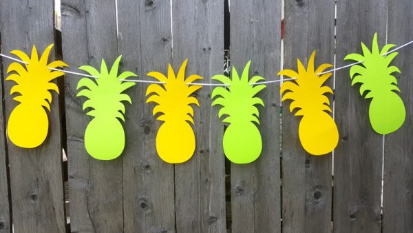 Pineapple Garland, Pineapple Banner, Tiki Banner, Aloha Banner, Hawaii Banner