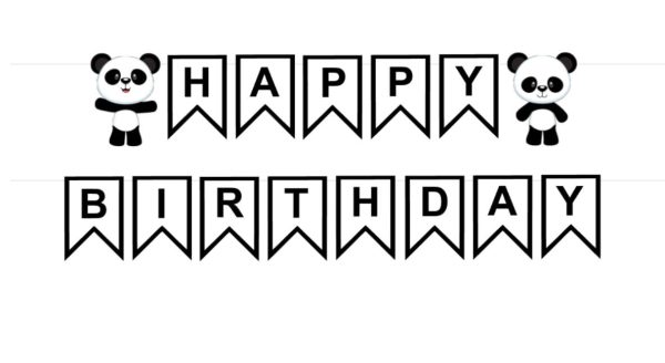 Panda Bear Banner - Panda Bear Birthday Banner, Panda Bear Baby Shower Banner