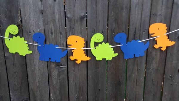 DINOSAUR PARTY GARLAND - Dinosaur Garland Dinosaur Banner Dinosaur Birthday Decorations Birthday Dinosaur Party Decorations First Birthday