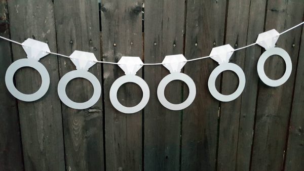 Wedding Banner, Diamond Ring Banner, Diamond Ring Garland, Bridal Shower Banner, Rehearsal Dinner Banner, Engagement Party Banner