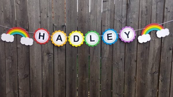 Rainbow Banner -  Rainbow Birthday Banner - 3D