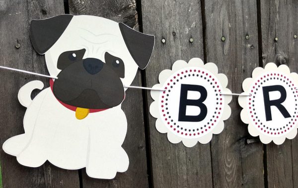 Pug Banner - Pug Birthday Banner