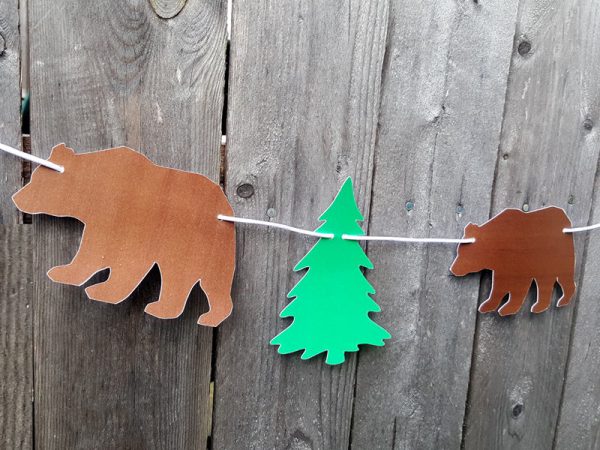 Bear Garland, Brown Bear Garland, Bear Banner, Brown Bear Banner, Camping Garland, Camping Banner, Camping Decoration, Woodland Banner