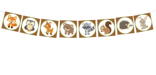 Woodland Animals Banner - Woodland Banner - Woodland Garland - Animal Banner, Forest Animals Banner, Nursery Banner, Nursery Decorations