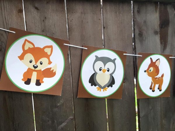 Woodland Animals Banner - Woodland Banner - Woodland Garland - Animal Banner, Forest Animals Banner, Nursery Banner, Nursery Decorations