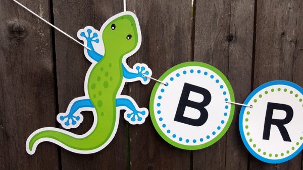 Lizard Banner - Lizard Birthday Banner - Lizard Party Banner, Lizard Party Decorations