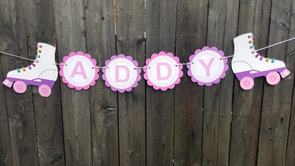 Roller Skate Banner, Roller Skate Birthday Banner - Skating Birthday Party - Roller Skating Party