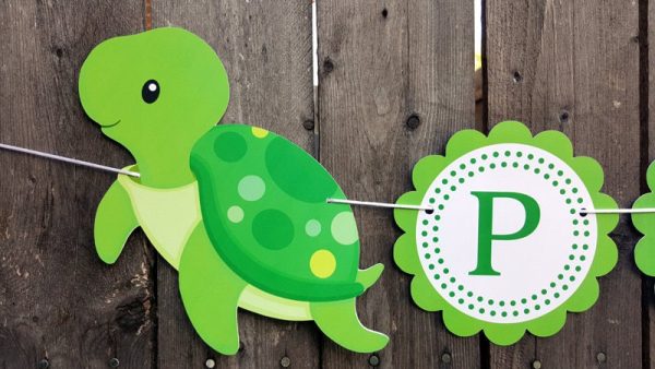 Turtle Banner - Turtle Birthday Banner - Turtle Baby Shower Banner
