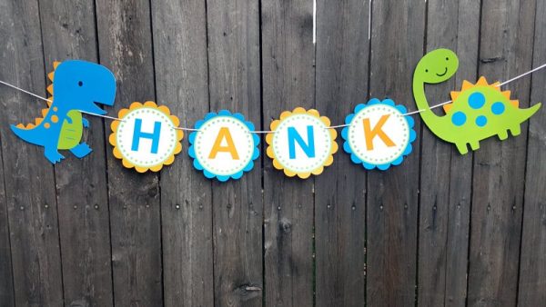 Dinosaur Banner - Dinosaur Birthday Banner - 3D