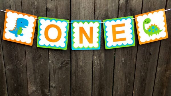 Dinosaur ONE Cake Topper - Dinosaur ONE Centerpiece Stick