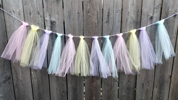 Unicorn ONE Banner, Unicorn Banner - Unicorn Party - Unicorn Backdrop - Unicorn Birthday Banner - Unicorn Decoration, Tulle Banner, Tassle