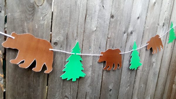 Bear Garland, Brown Bear Garland, Bear Banner, Brown Bear Banner, Camping Garland, Camping Banner, Camping Decoration, Woodland Banner