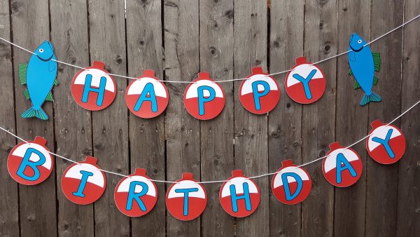 Fish Banner, Fishing Happy Birthday Banner, Fishing Birthday Banner, Fisherman Party, Fishing Banner, Fishing Photo Prop (3117221P)