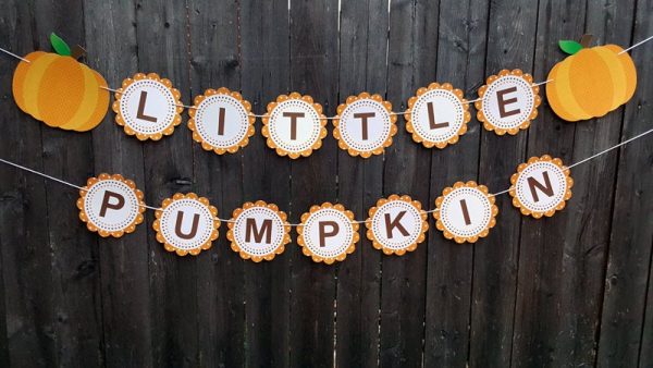 Little Pumpkin Banner, Little Pumpkin Baby Shower, Little Pumpkin Birthday, Pumpkin Banner, Pumpkin Birthday Party - Image 2