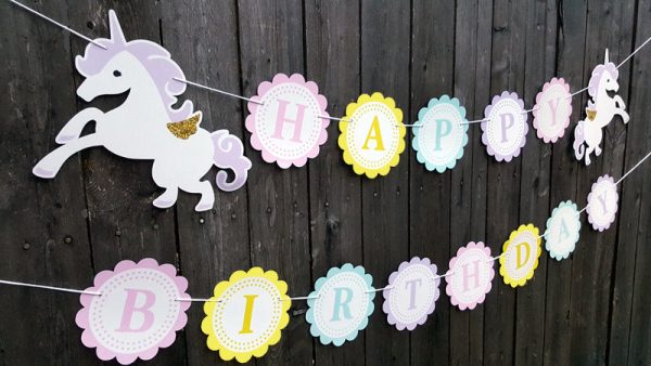 Happy Birthday Unicorn Banner - Unicorn Party - Unicorn Backdrop - Unicorn Birthday Banner - Unicorn Baby Shower - Photo Prop
