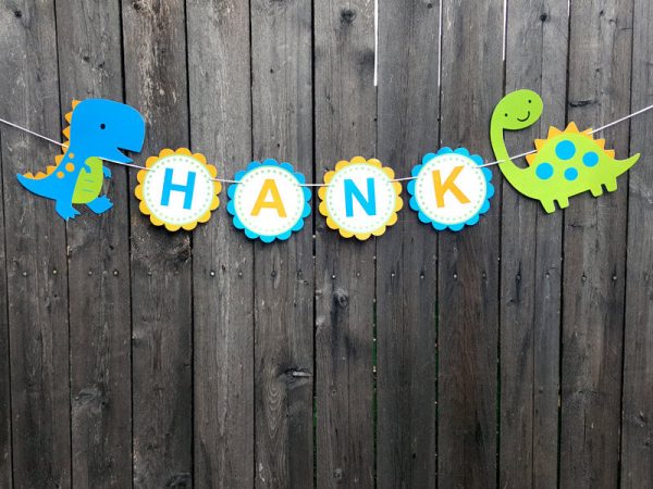 Dinosaur Banner - Dinosaur Birthday Banner - 3D