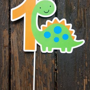 Dinosaur ONE Cake Topper - Dinosaur ONE Centerpiece Stick