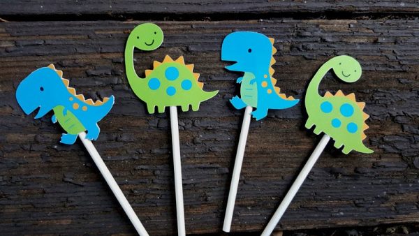 Dinosaur ONE Cake Topper - Dinosaur ONE Centerpiece Stick