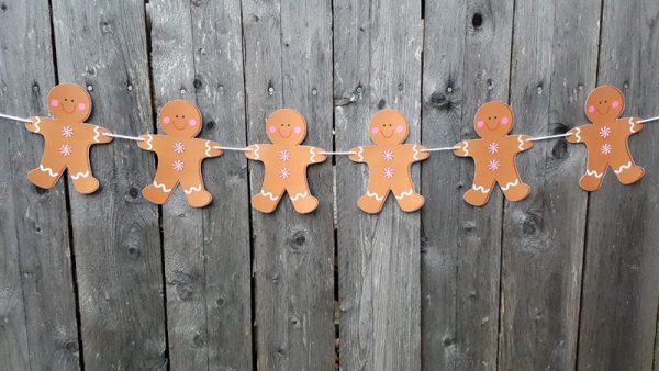 Gingerbread Man Garland, Gingerbread Man Banner, Christmas Banner, Christmas Garland, Thanksgiving Garland, Thanksgiving Garland