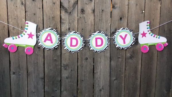 Roller Skate Banner, Roller Skate Birthday Banner - Skating Birthday Party - Roller Skating Party