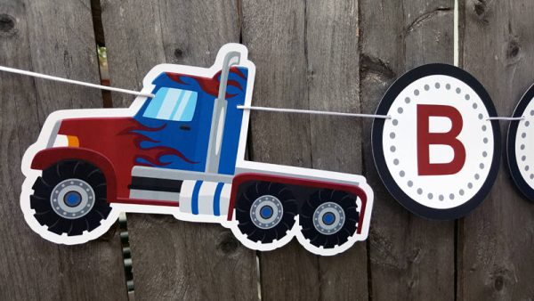 Semi Truck Birthday Invitation - Semi Truck Party Invitation - Semi Truck Invitation - Semi Truck Invite