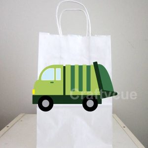 Garbage Truck Goody Bags, Garbage Truck Favor Bags, Garbage Truck Birthday, Garbage Truck Party, Recycling Party Bags