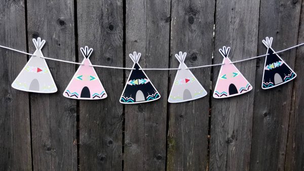 Teepee Banner, Tee pee Banner, Wild One Banner, Teepee, Tee pee, Tribal Banner, Pow Wow, Teepee Garland, Tee pee garland, tribal birthday