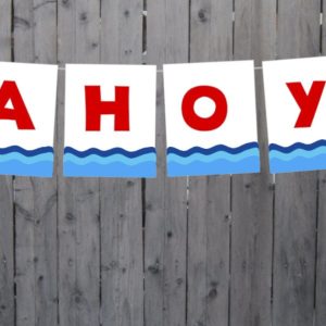 Nautical Garland, Nautical Banner, Ahoy Banner, Sailboat Banner, Nautical Baby Shower, Nautical Birthday, Photo Prop, Nautical Decorations